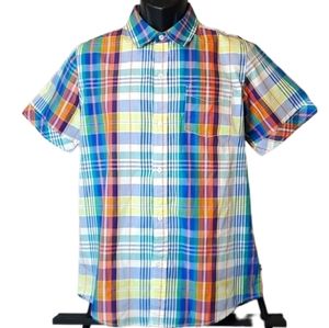 Vintage Nautica Boy's Short Sleeve Casual Button Up Shirt Size XL(18/20)